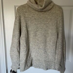 Babaton Soft Gray Cowl Neck Sweater